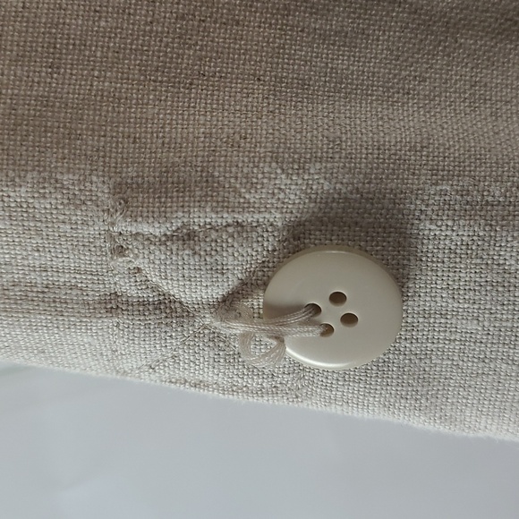 CHARTER Club 100% Linen Button Down Roll Tab Sleeve Shirt Jacket - Cream Size L - Picture 6 of 9